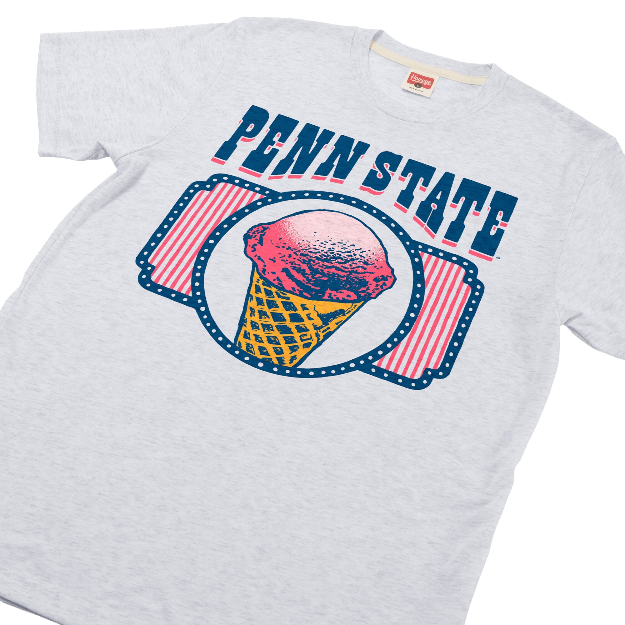 T-shirt unisexe Homage Ash Penn State Nittany Lions Creamery Tri-Blend