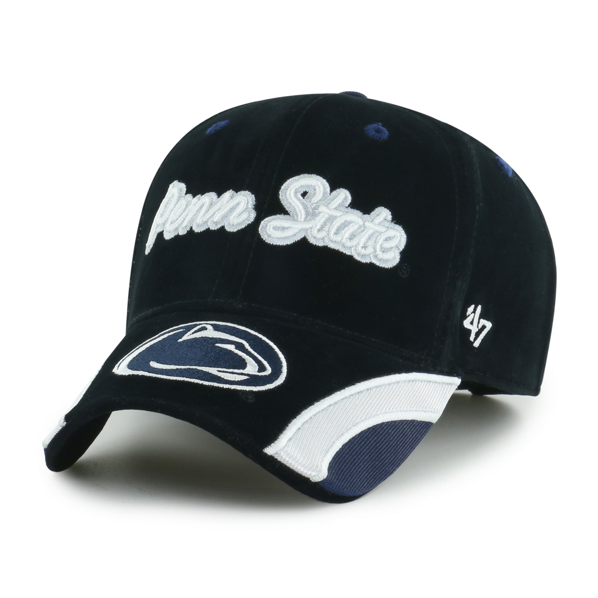 Casquette ajustable Penn State Nittany Lions en velours denim noir '47 avec inscription MVP