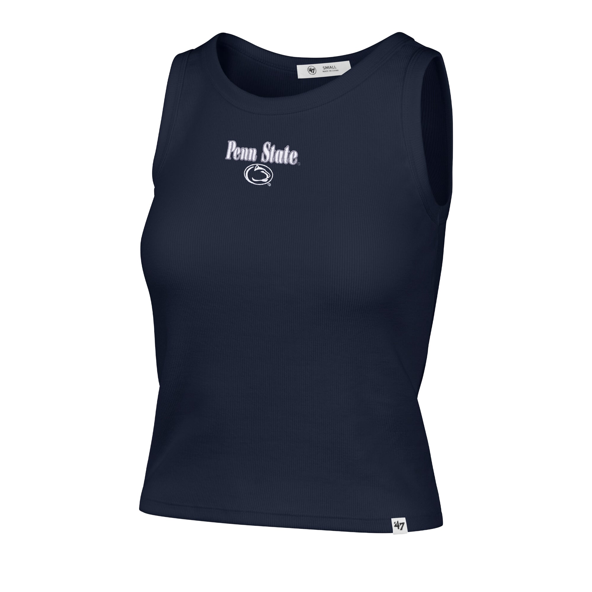 Women's '47 Navy Penn State Nittany Lions Straight Cut Baby Rib Tank Top