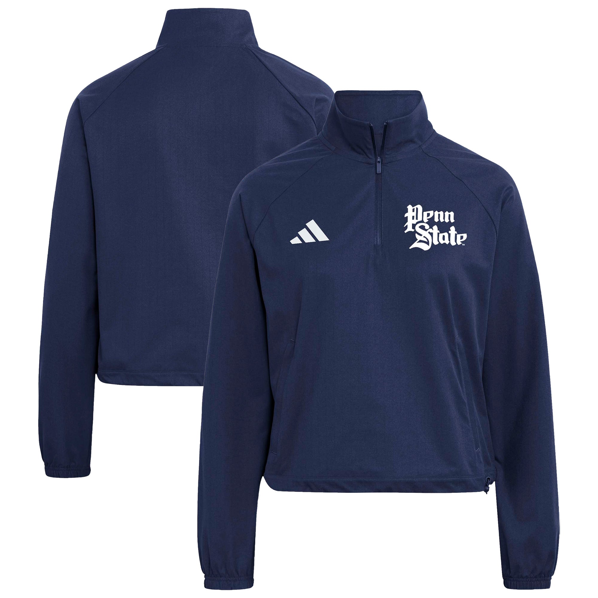 Women's adidas White Penn State Nittany Lions Ultimate365 Woven Quarter-Zip Raglan Pullover