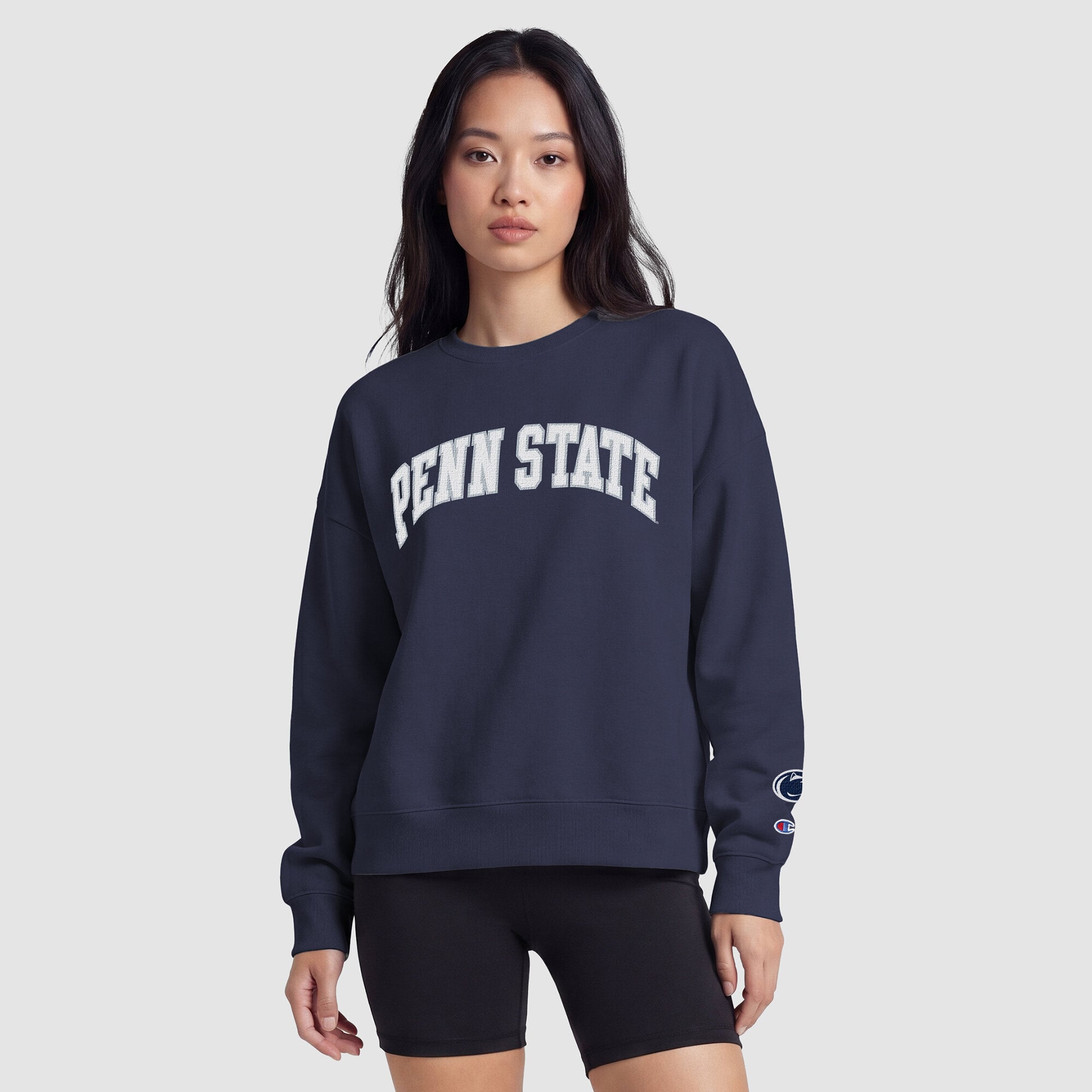 Women's Champion  Navy Penn State Nittany Lions Fleece Crew Sweatshirt