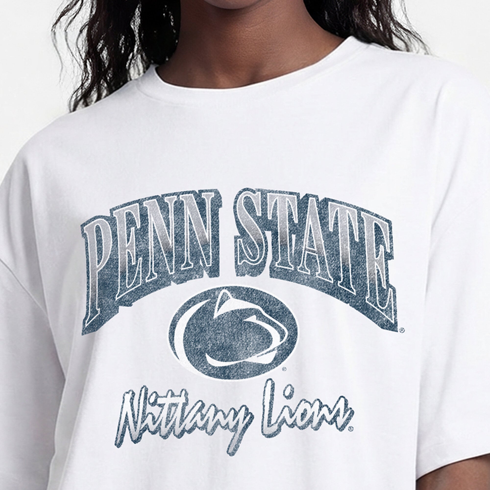 T-shirt oversize rétro blanc Champion Penn State Nittany Lions pour femmes