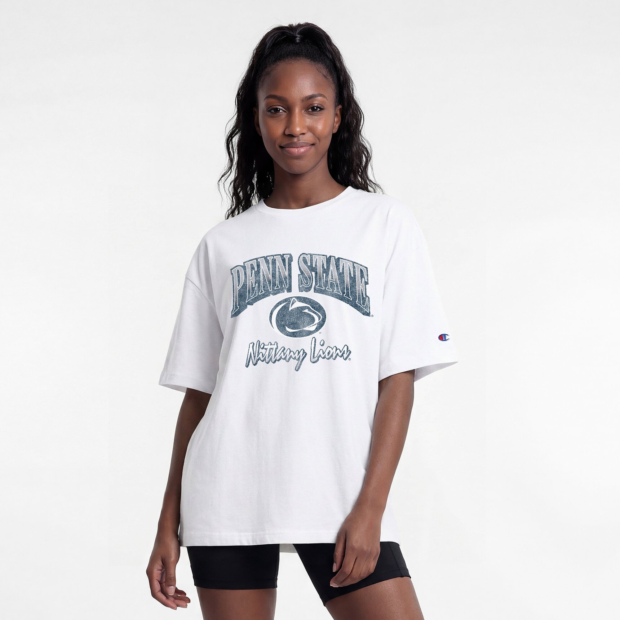 T-shirt oversize rétro blanc Champion Penn State Nittany Lions pour femmes