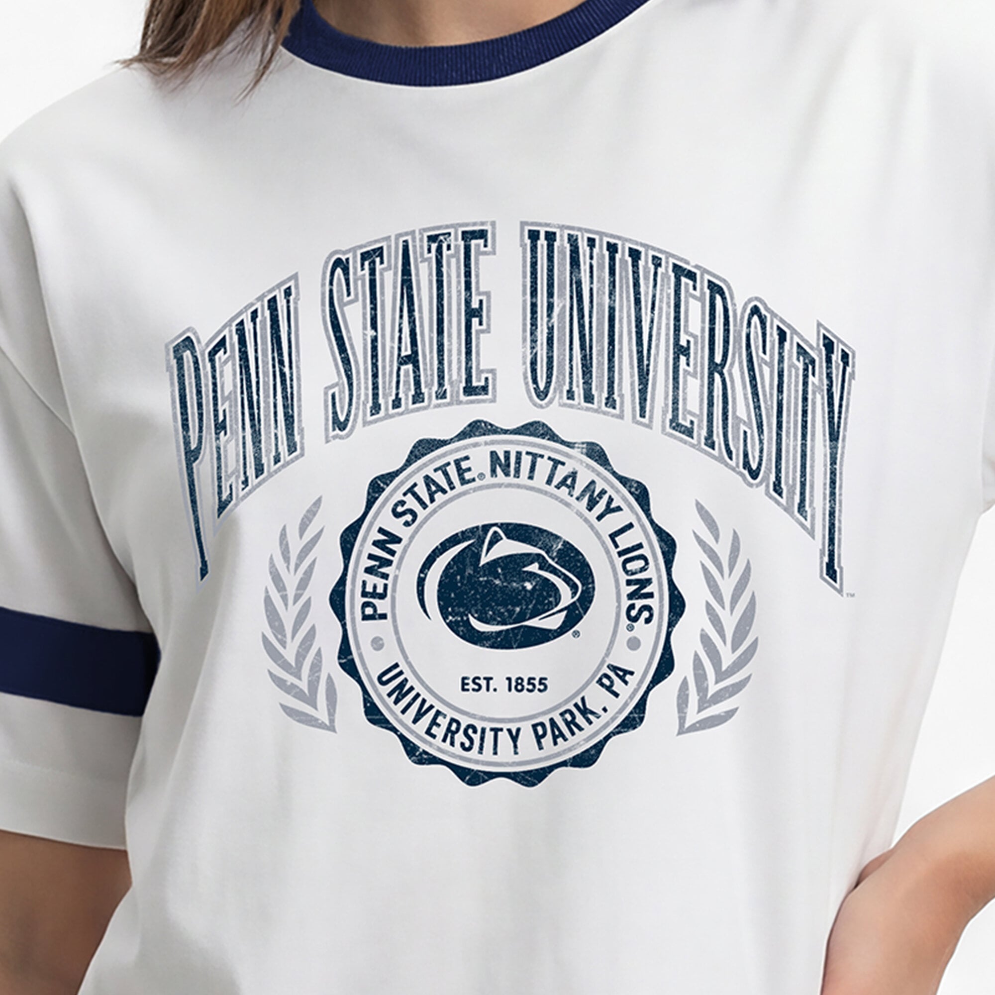 T-shirt oversize rétro blanc Champion Penn State Nittany Lions pour femmes