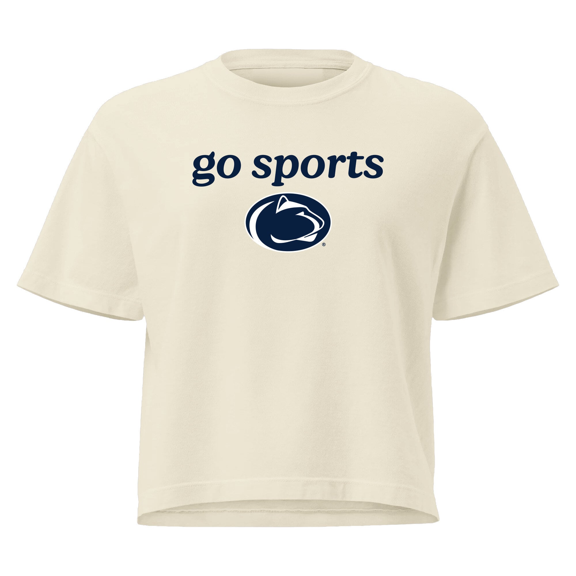 T-shirt court pour femme, couleur crème, Penn State Nittany Lions Go Sports