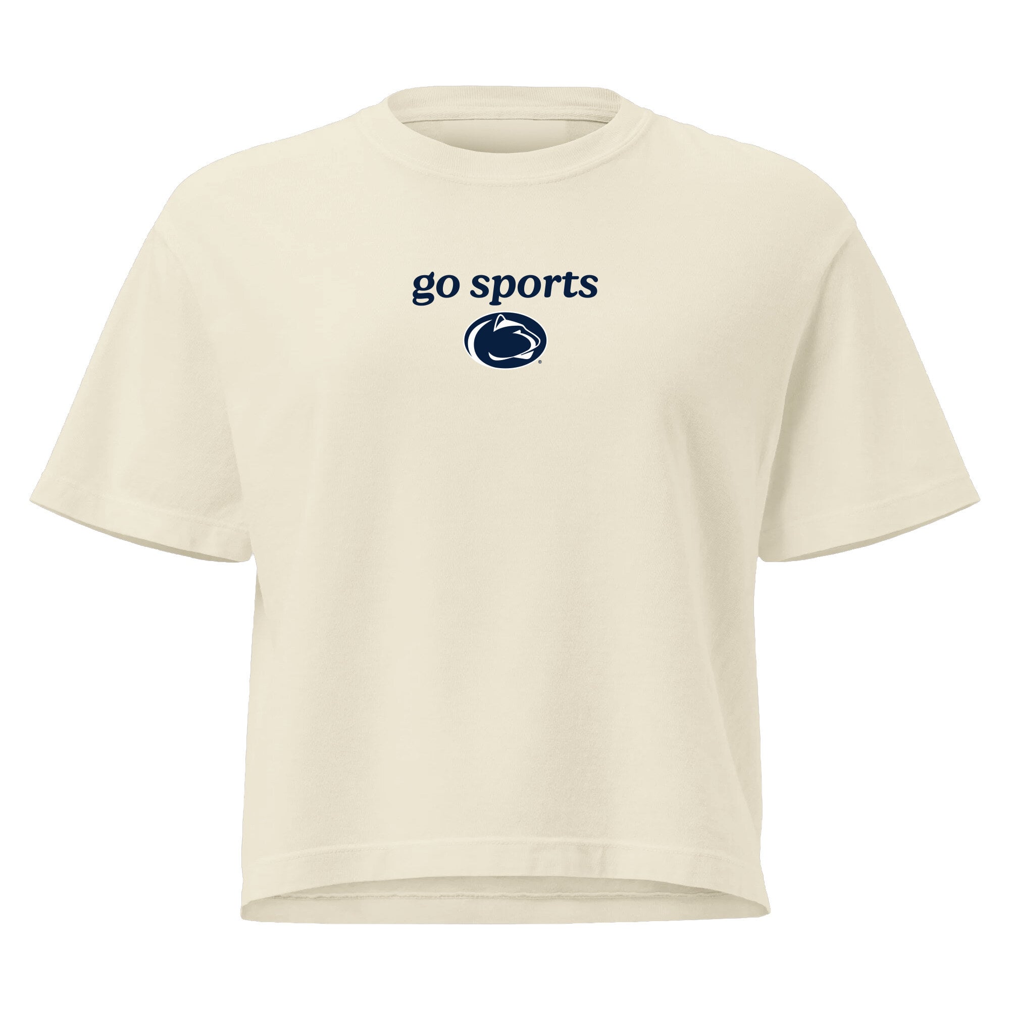 T-shirt court pour femme, couleur crème, Penn State Nittany Lions Go Sports