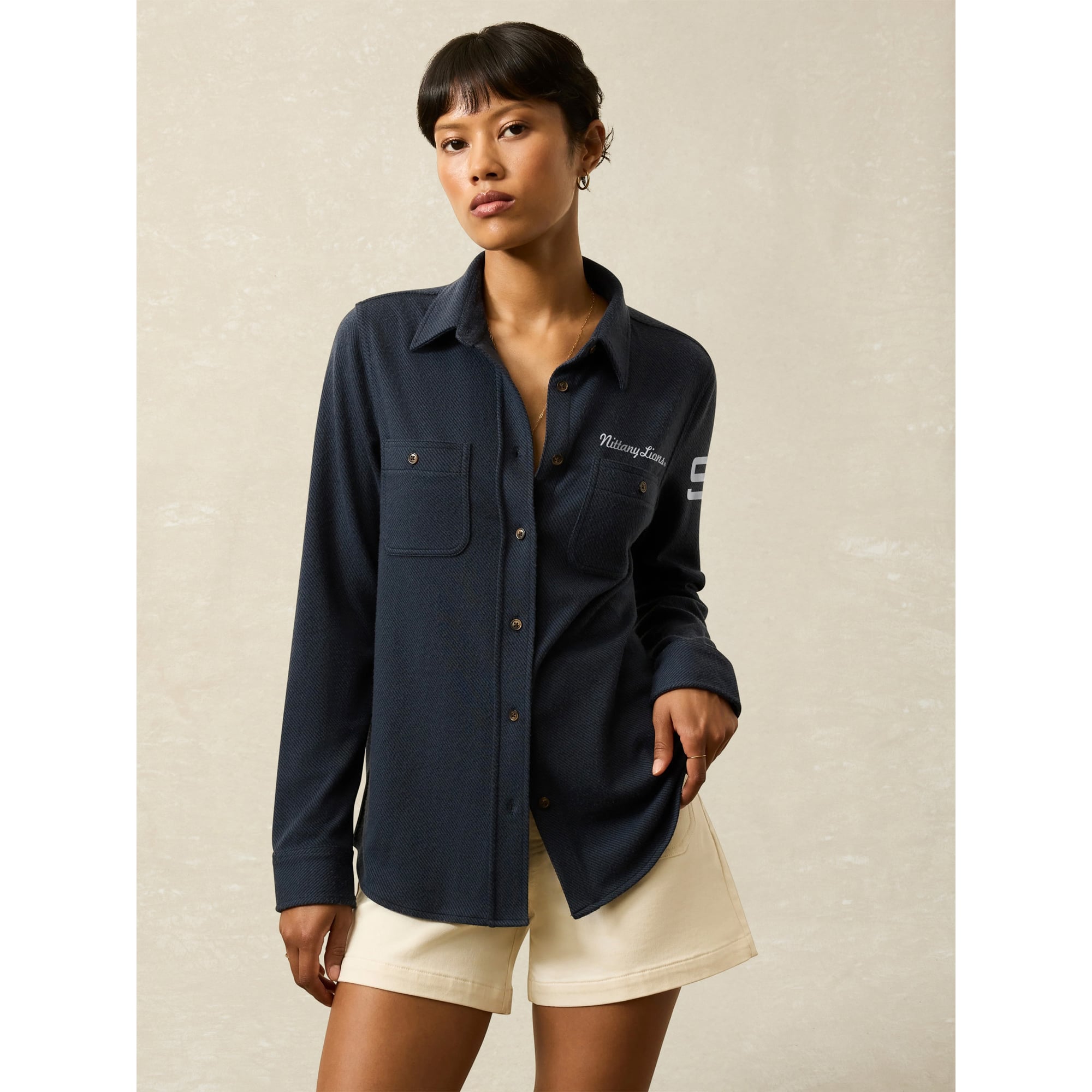 Pull-over à boutons FAHERTY bleu marine Penn State Nittany Lions Legend pour femme