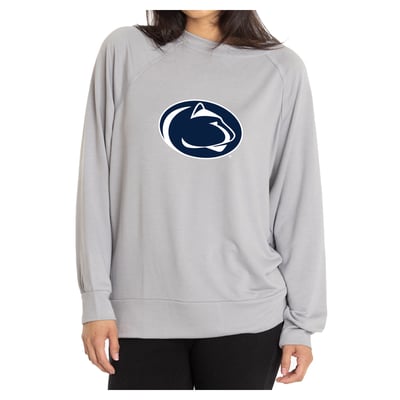 Penn State Nittany Lions Flying Colors Apparel Women's Rylee Raglan Long Sleeve T-Shirt - Gray
