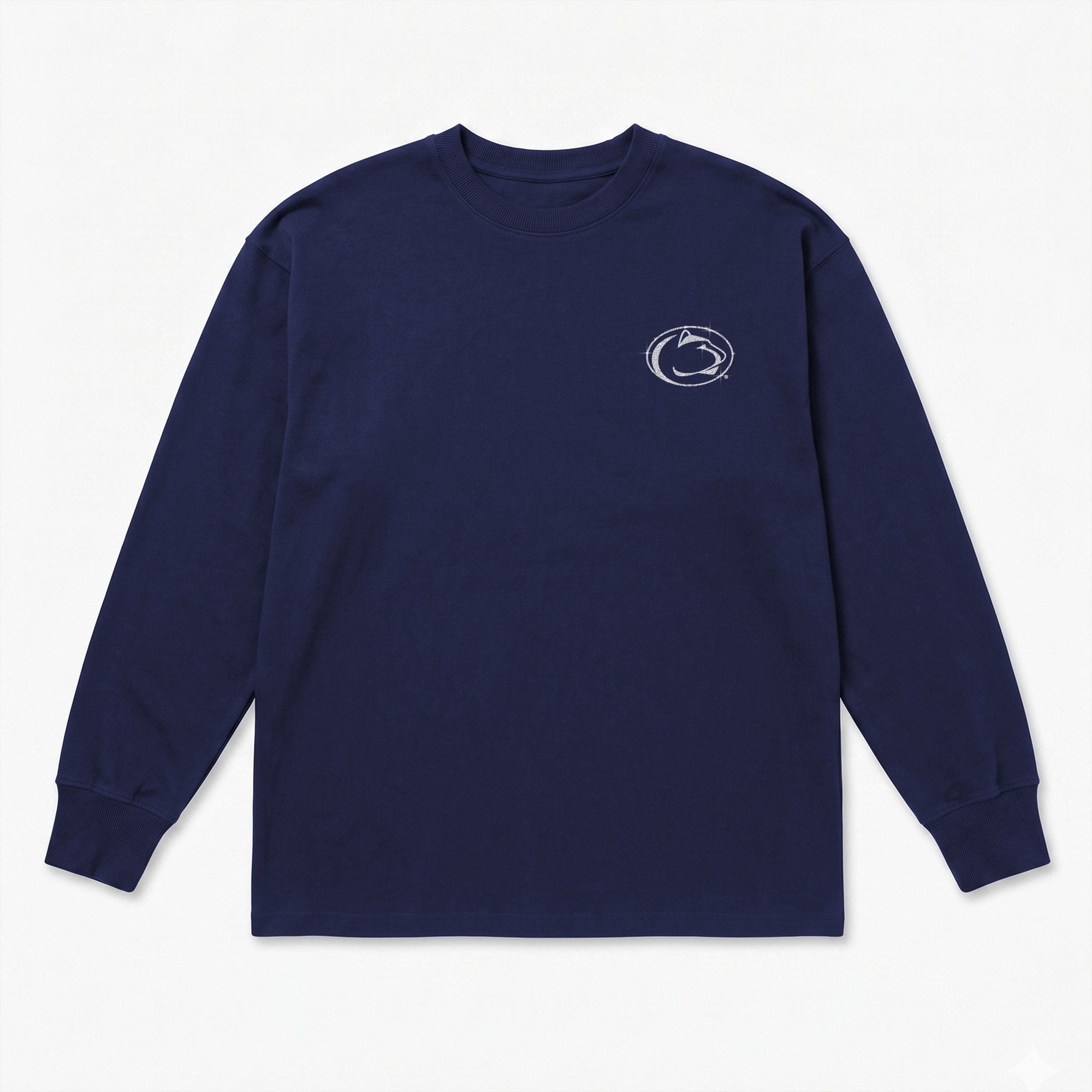 T-shirt à manches longues pour femmes, collection Gameday Couture, bleu marine, Penn State Nittany Lions, orné de strass « Light It Up »
