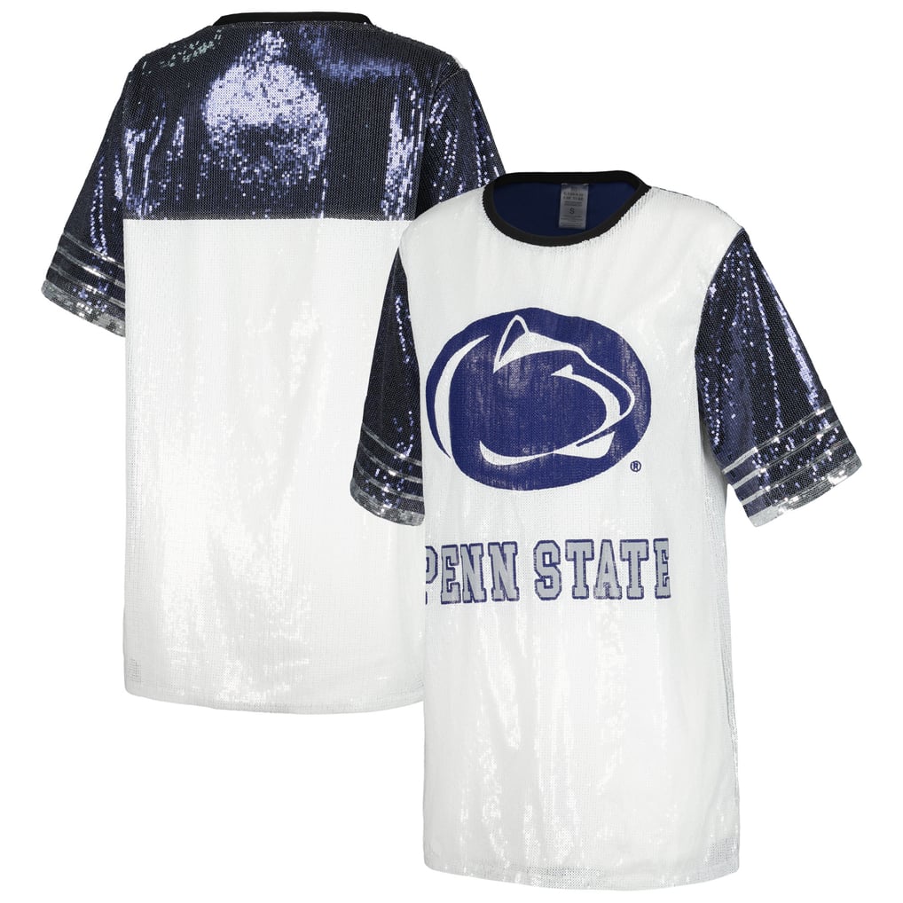 lions jersey dress for women Women's Gameday Couture White Penn State Nittany Chic Full Sequin 11Nil