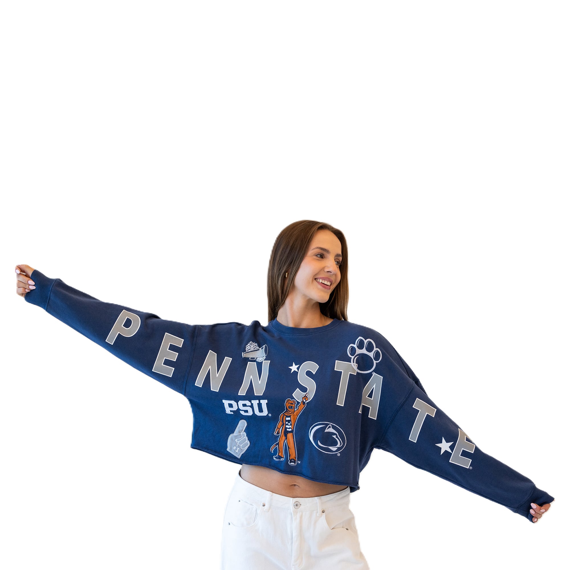 Sweat-shirt à écusson Penn State Nittany Lions bleu marine pour femmes, modèle Phipps, idéal les journées de match.