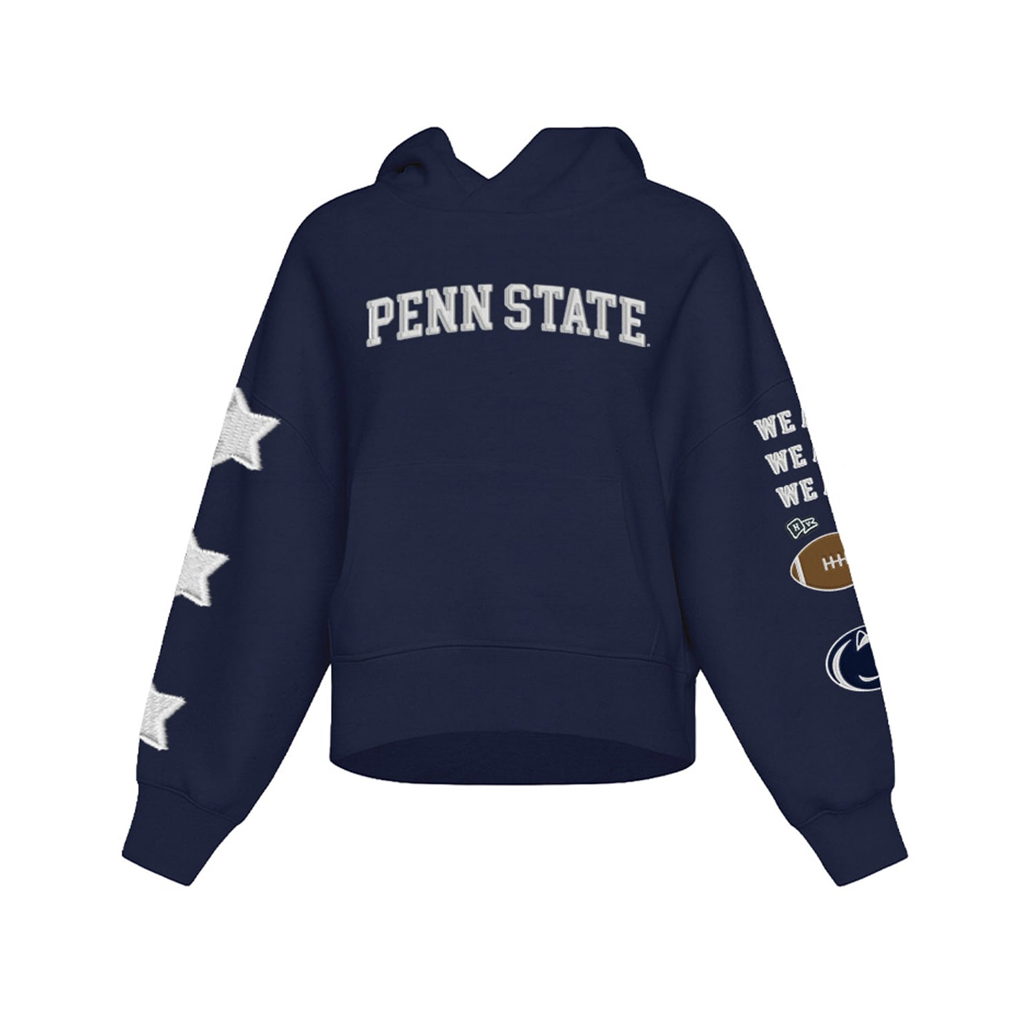Sweat à capuche court Hype and Vice Navy Penn State Nittany Lions pour femmes