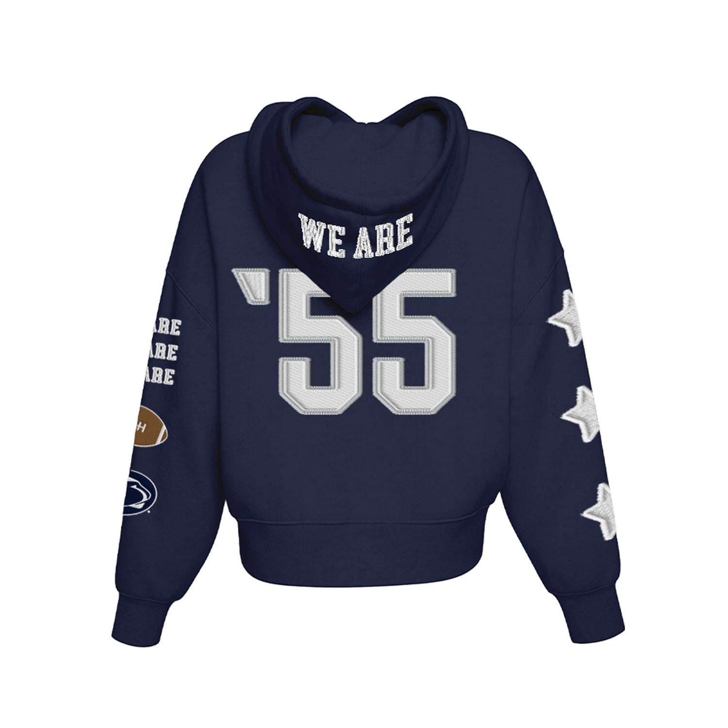 Sweat à capuche court Hype and Vice Navy Penn State Nittany Lions pour femmes