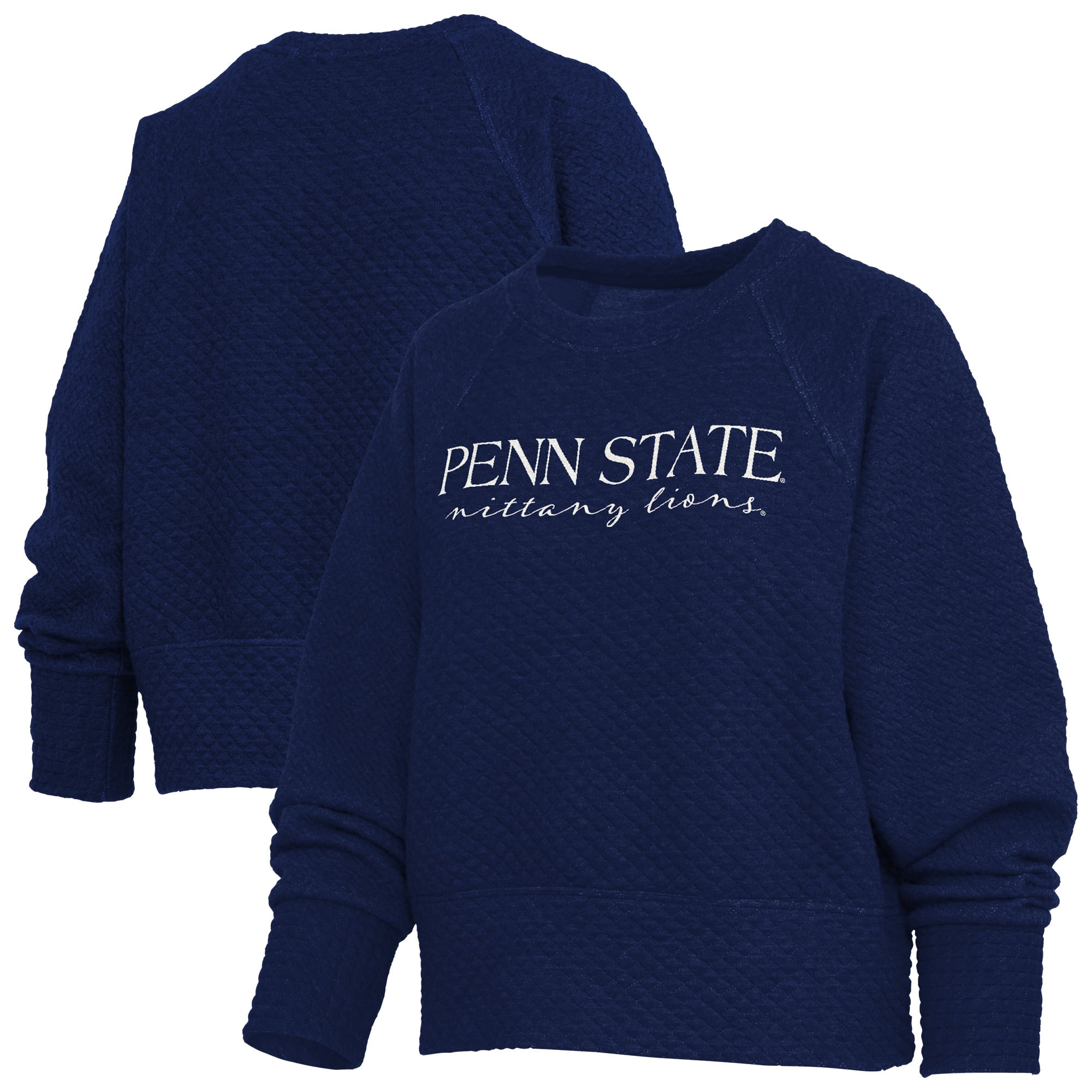 Sweat-shirt matelassé Pressbox Navy Penn State Nittany Lions Champagne Nova pour femme
