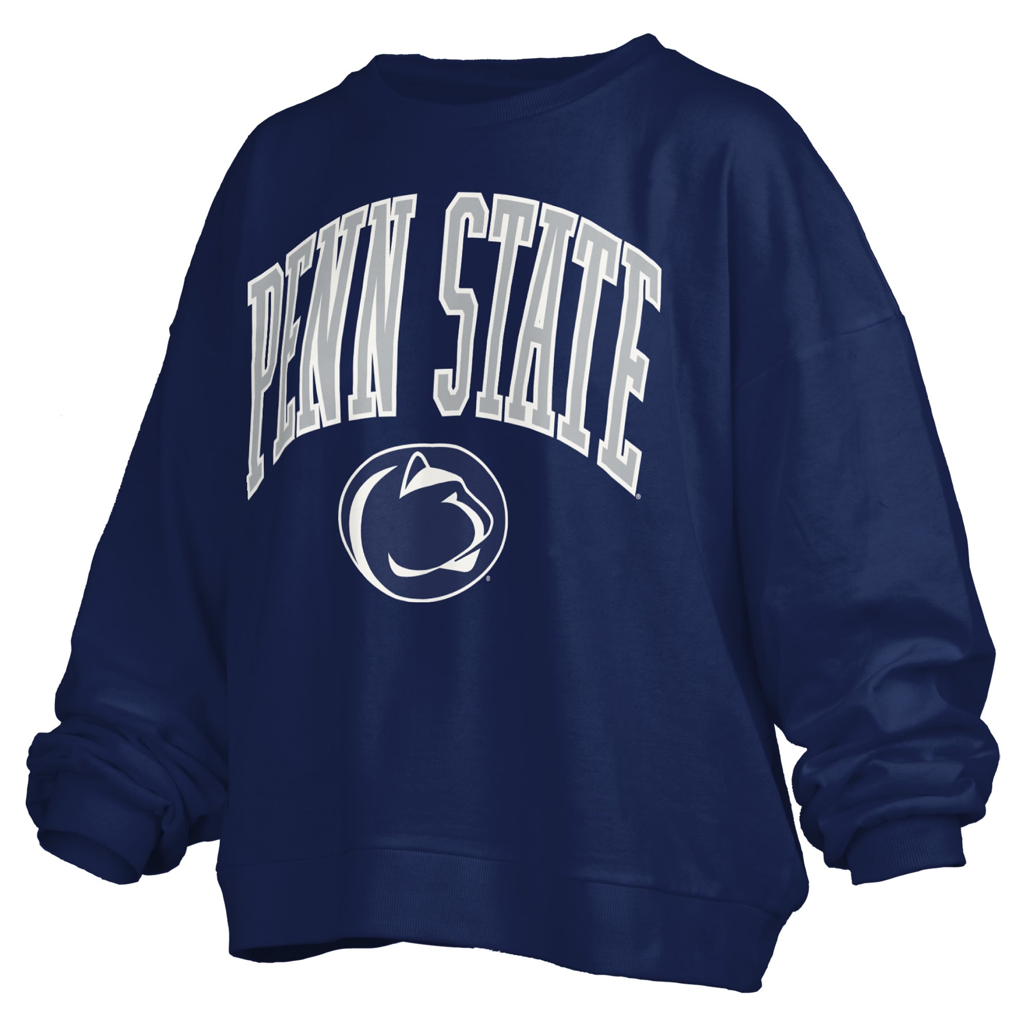 Sweat-shirt polaire oversize Pressbox bleu marine Penn State Nittany Lions Janise avec logo sur l'arche, pour femme