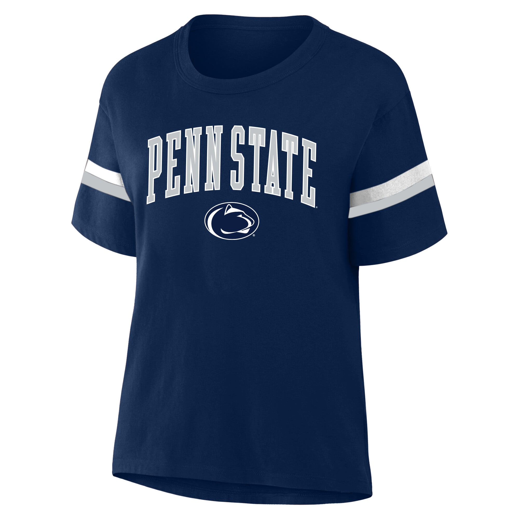 Women's Profile Navy Penn State Nittany Lions Stripe Plus T-Shirt