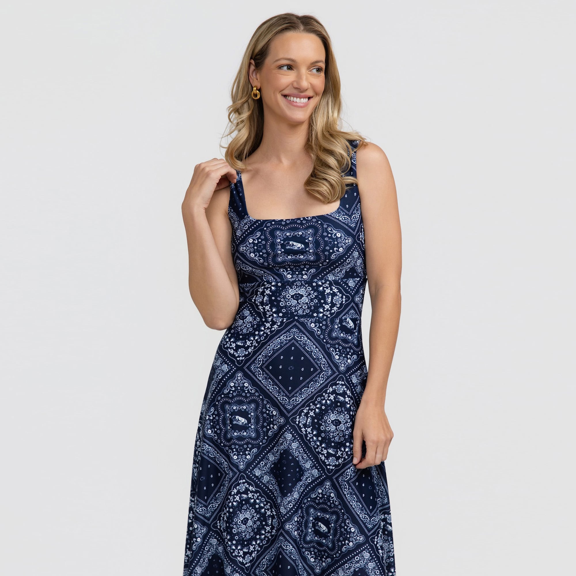 Women's Smith & Quinn Navy Penn State Nittany Lions Deidra Bandana Print Maxi Dress