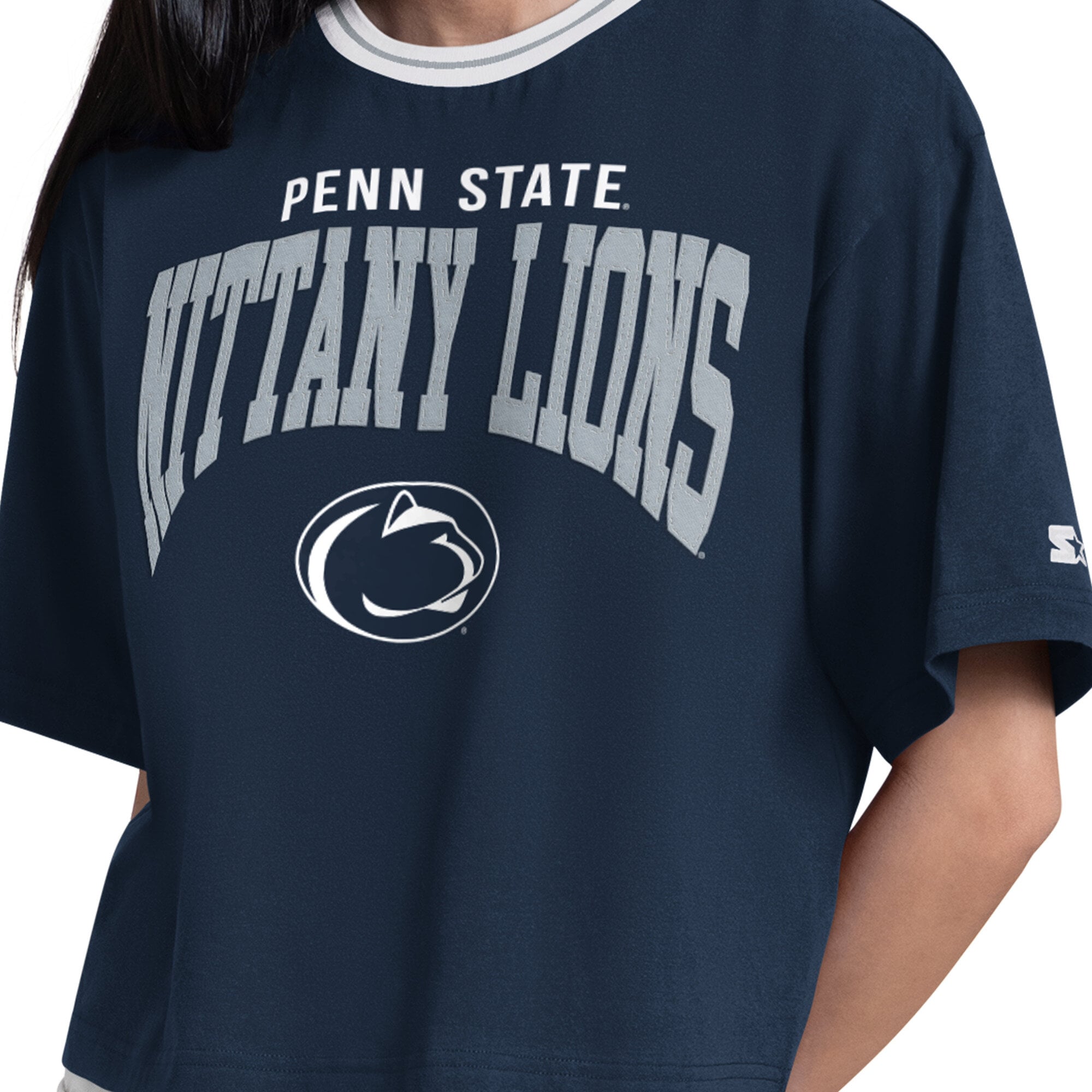 T-shirt court Starter pour femme, bleu marine, Penn State Nittany Lions Ace