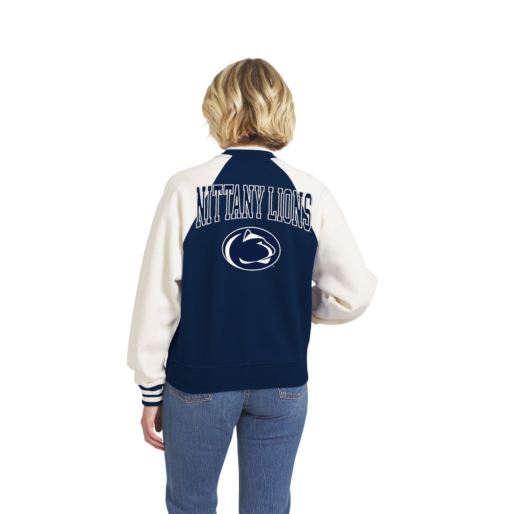 Veste raglan zippée intégrale WEAR by Erin Andrews bleu marine Penn State Nittany Lions pour femme