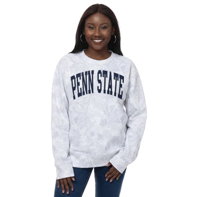  Penn State Nittany Lions ZooZatz Women's Camo Arch Logo Fleece Crewneck Sweatshirt - Gray