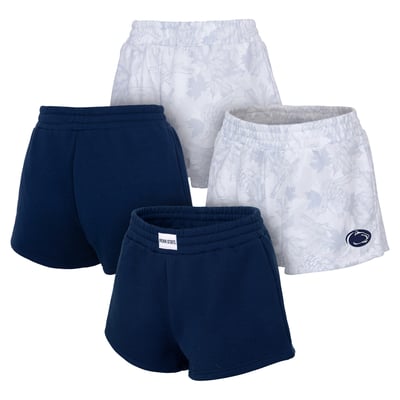  Penn State Nittany Lions ZooZatz Women's Two-Pack Knockout Shorts Set - Navy/Gray