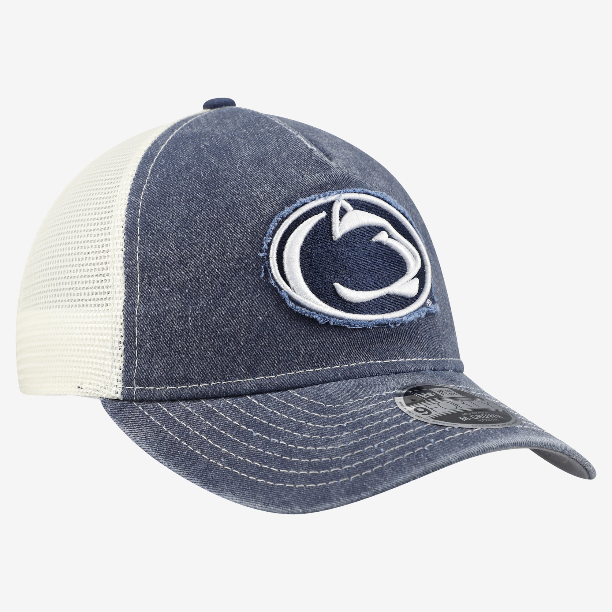 Casquette trucker rétro ajustable New Era bleu marine Penn State Nittany Lions 9FORTY A-Frame M-Crown pour jeunes