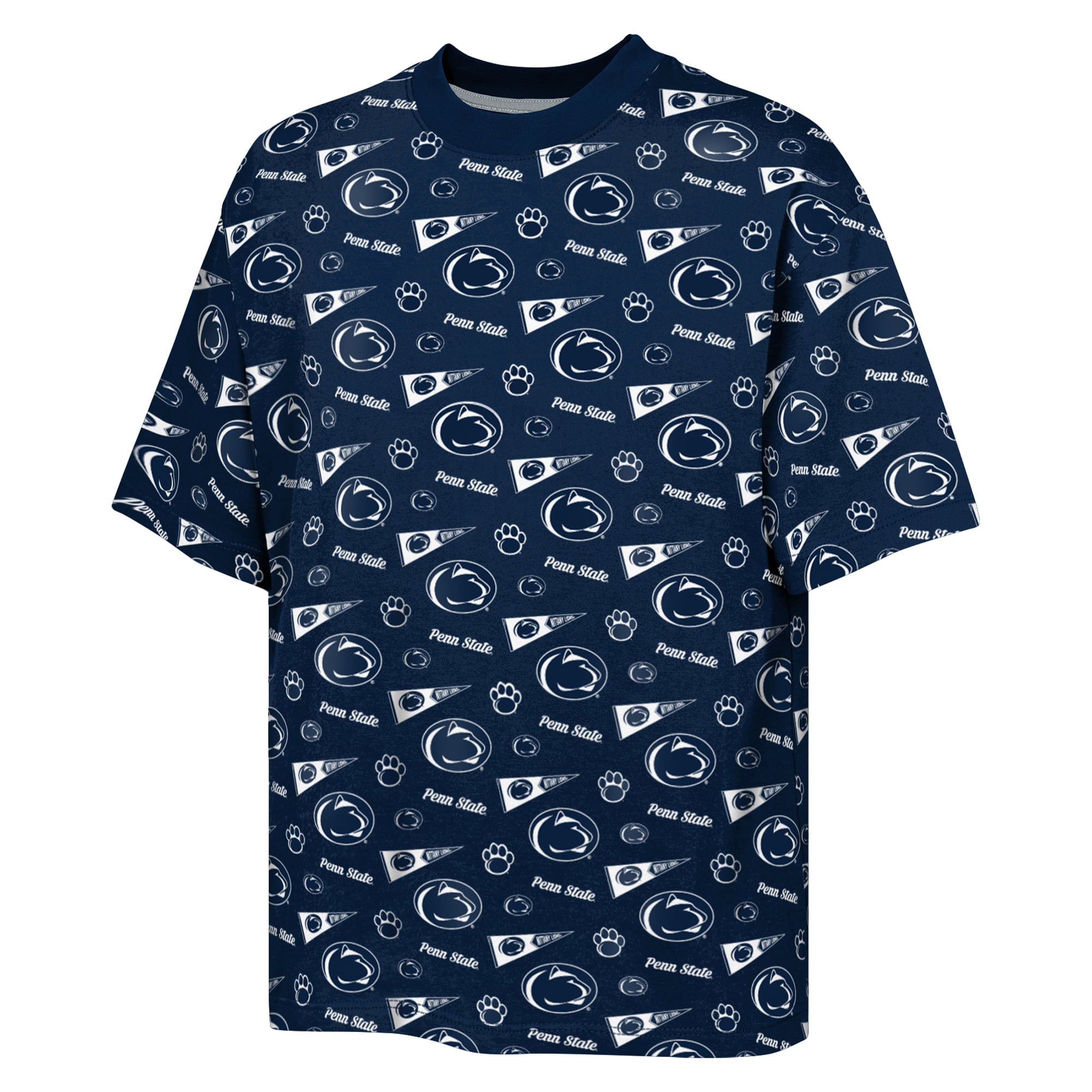 T-shirt imprimé intégral Penn State Nittany Lions Scramble bleu marine pour jeunes de la marque Outerstuff