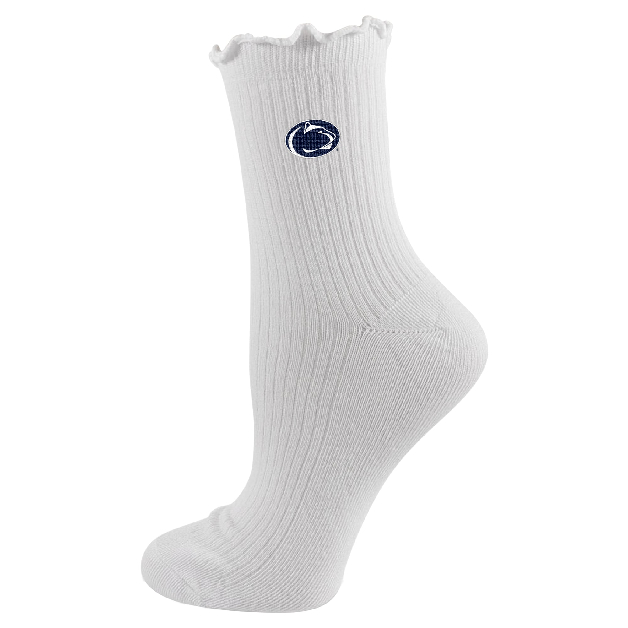 Chaussettes de compression Youth PRO blanches à ourlet ondulé et logo Penn State Nittany Lions