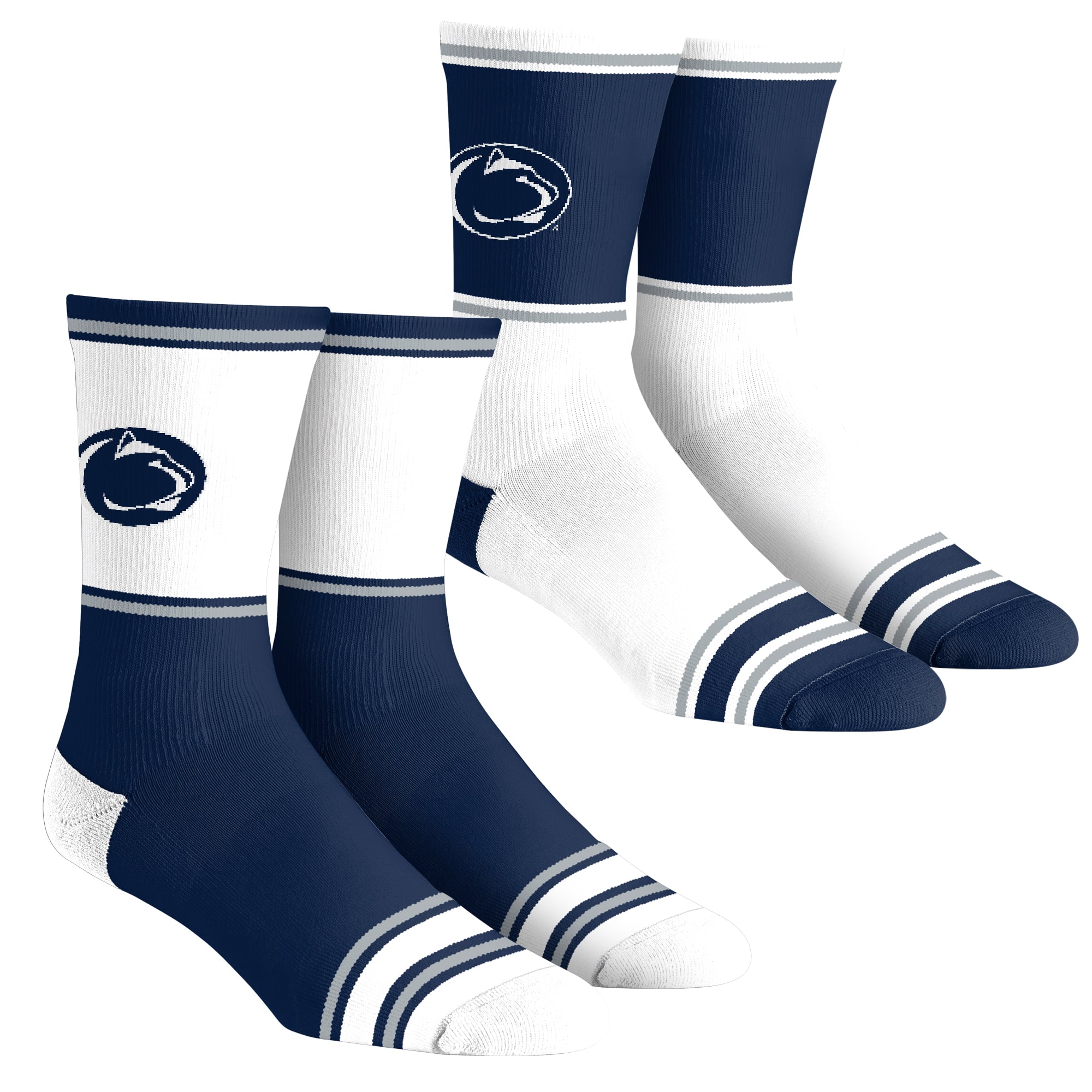 Ensemble de 2 paires de chaussettes montantes colorées Penn State Nittany Lions pour jeunes