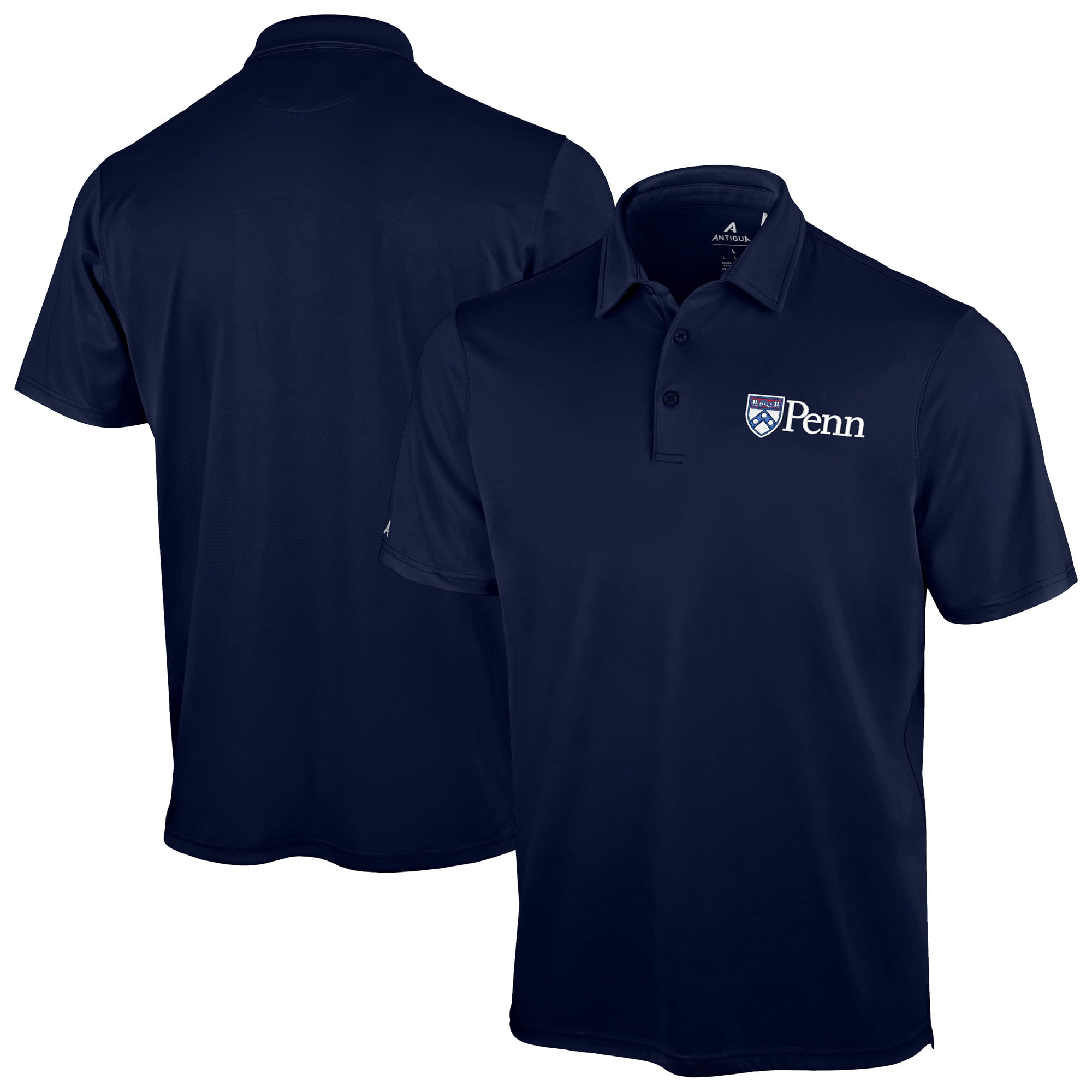Men's Antigua Navy Pennsylvania Quakers Unshakable Solid Polo