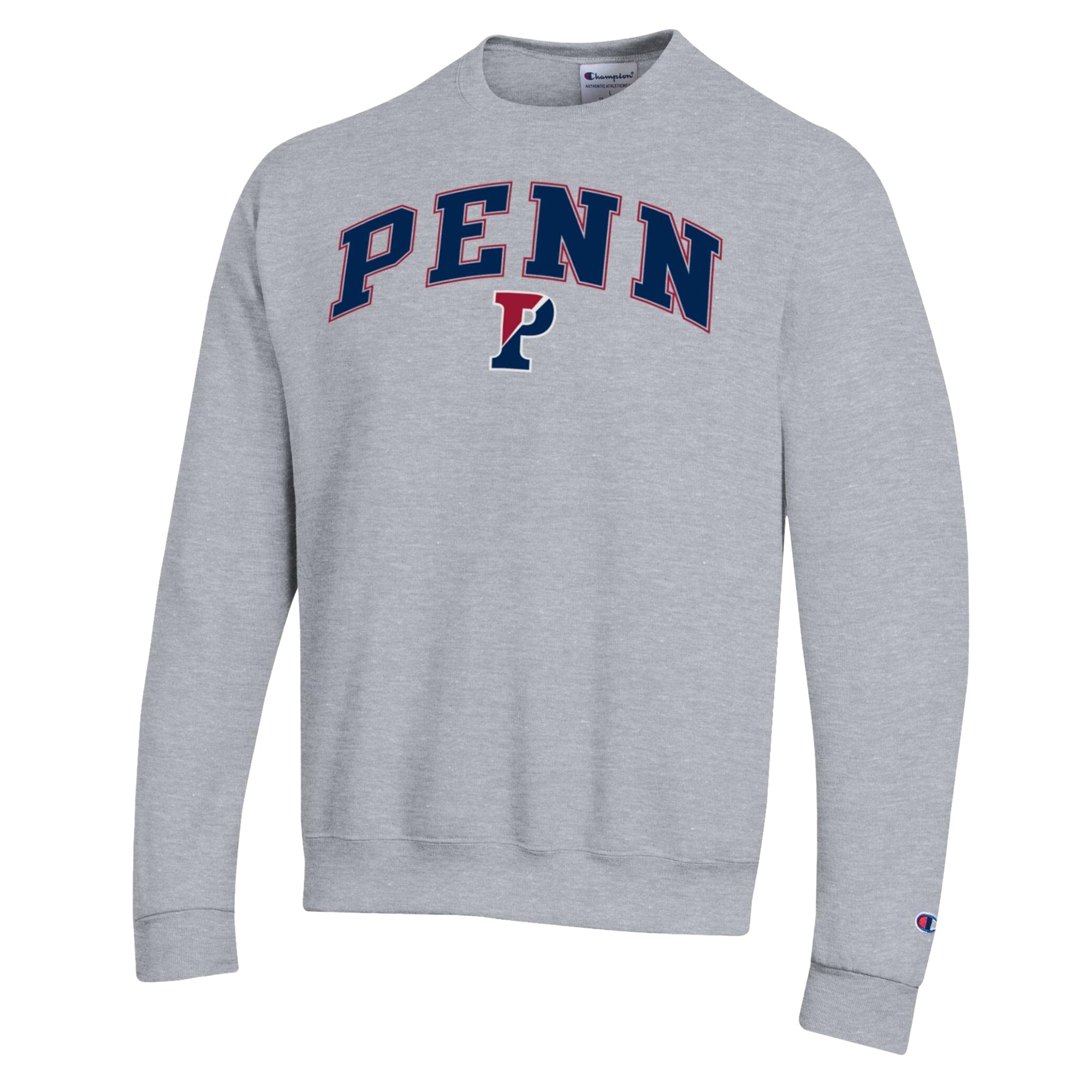 Men's Champion Heather Gray Pennsylvania Quakers Arch Powerblend Sweatshirt