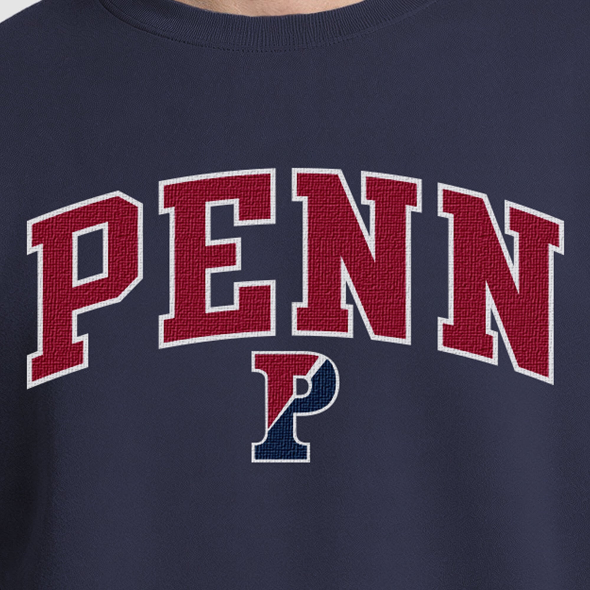 Men's Champion Navy Pennsylvania Quakers Contrast Sweatshirt