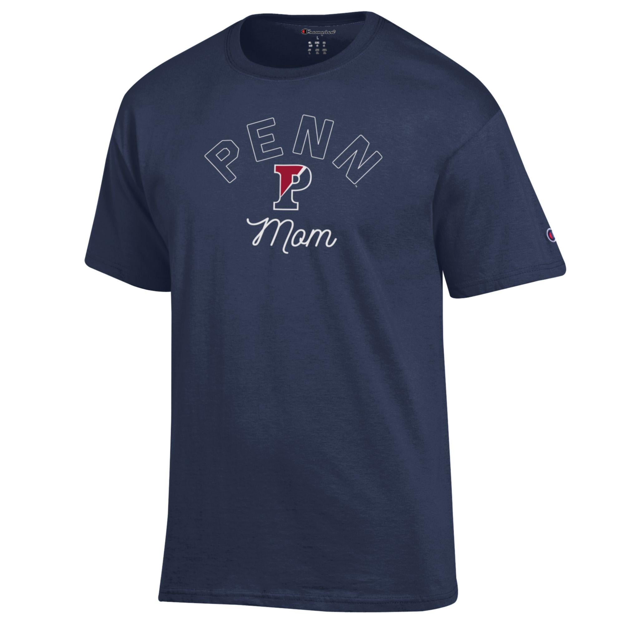 Mens CHAMPION navy Pennsylvania Quakers Mom Replen SS Tee