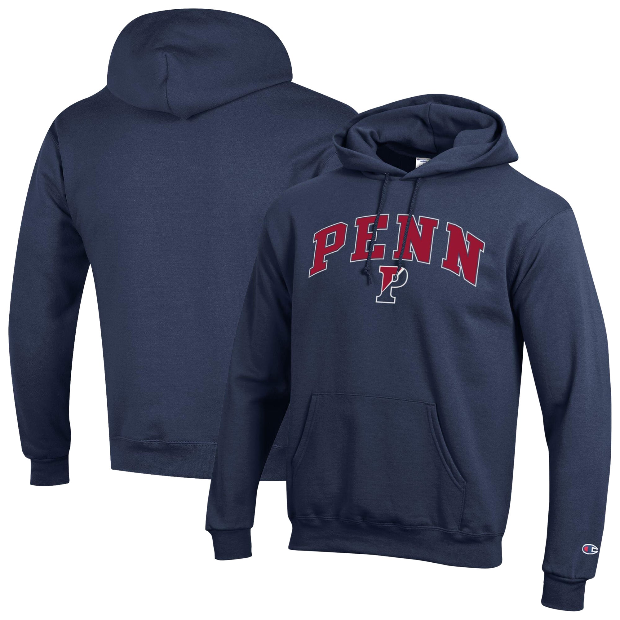 Sweat à capuche Champion Powerblend bleu marine pour homme, modèle Pennsylvania Quakers