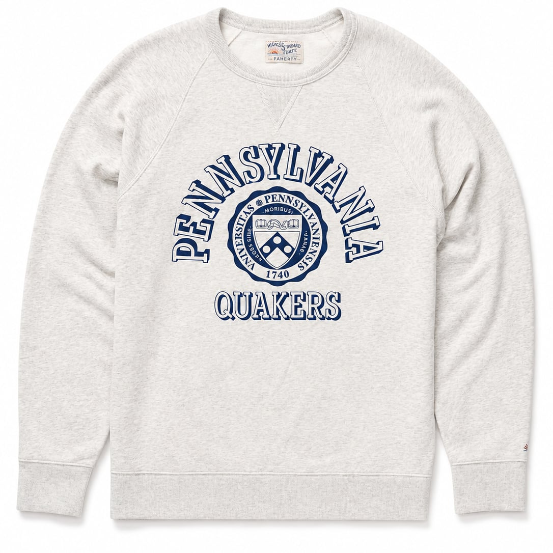 Sweat-shirt polaire FAHERTY pour homme, gris chiné, Pennsylvania Quakers High Standard