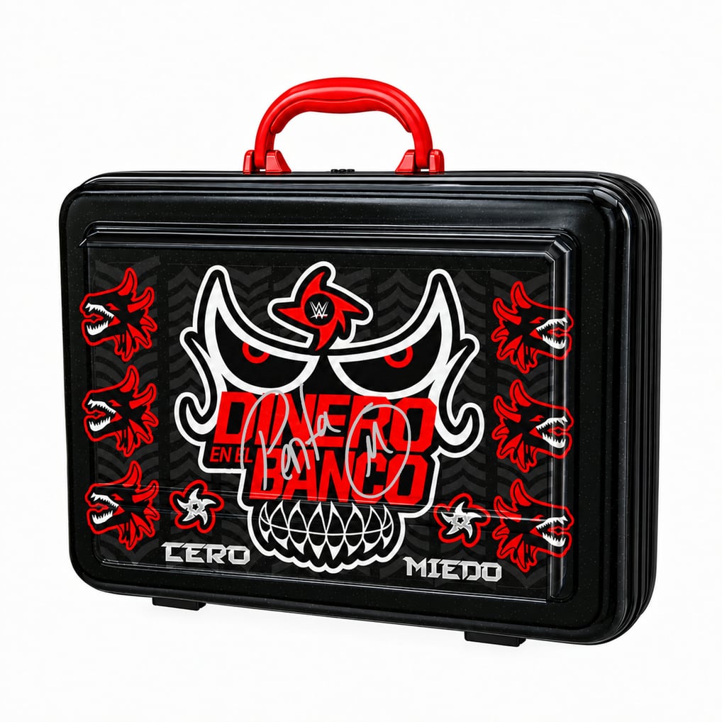 Penta WWE Autographed Money In The Bank 2026 Black & Red Briefcase