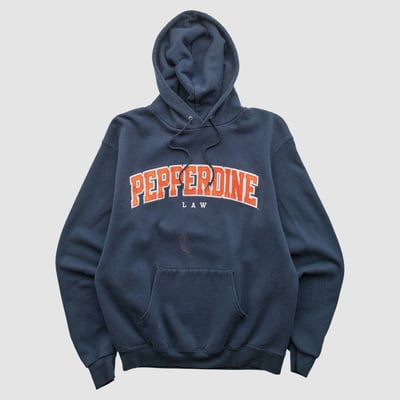 Pepperdine Waves Champion 2000s Hooded Pullover Sweatshirt - Navy - XS by Fanatics Real Vintage