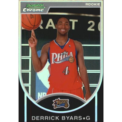2007-08 Bowman Chrome Refractors Black #140 Derrick Byars