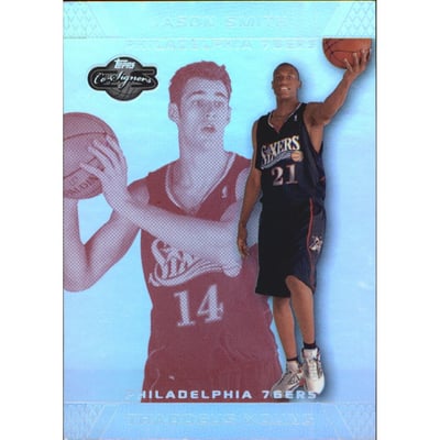 2007-08 Topps Co-Signers Silver Red Foil #78A Thaddeus Young/Jason Smith