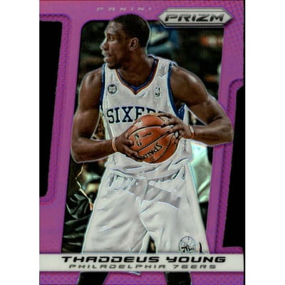 2013-14 Panini Prizm Prizms Purple Die Cut #187 Thaddeus Young