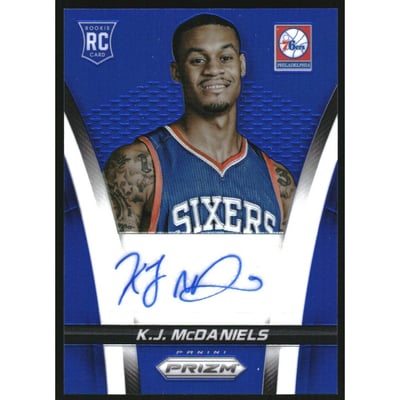2014-15 Panini Prizm Rookie Autographs Prizms #34 K.J. McDaniels/499