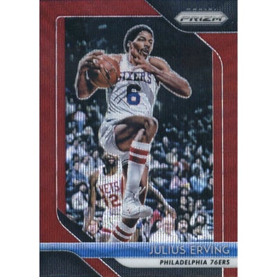 2018-19 Panini Prizm Prizms Ruby Wave #95 Julius Erving