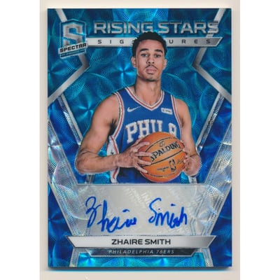 2018-19 Panini Spectra Rising Stars Signatures Neon Blue #23 Zhaire Smith