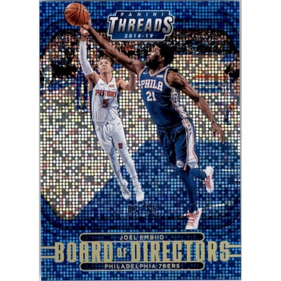 2018-19 Panini Threads Board of Directors Premium Blue #3 Joel Embiid