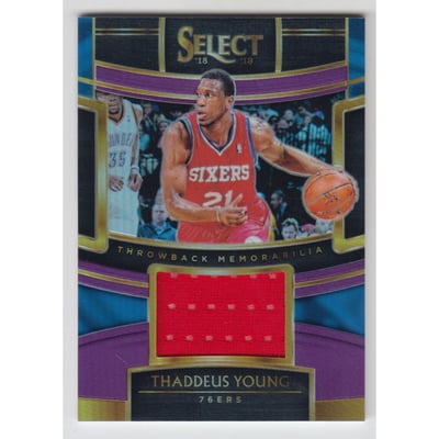 2018-19 Select Throwback Memorabilia Prizms Purple #7 Thaddeus Young