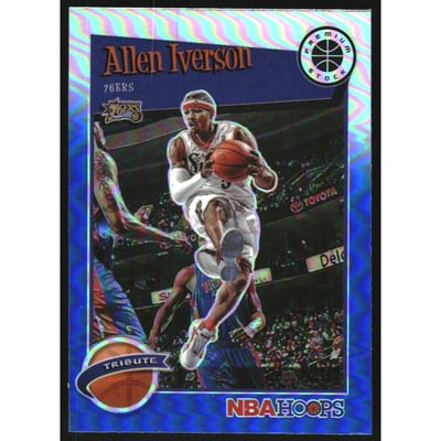 2019-20 Hoops Premium Stock Prizms Blue #285 Allen Iverson