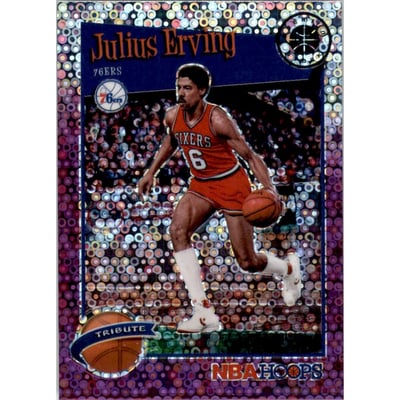 2019-20 Hoops Premium Stock Prizms Purple Disco #293 Julius Erving