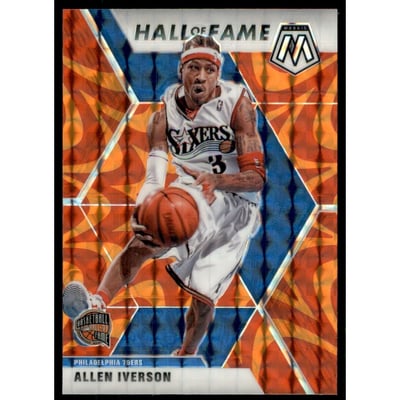 2019-20 Panini Mosaic Mosaic Orange Reactive #287 Allen Iverson HOF