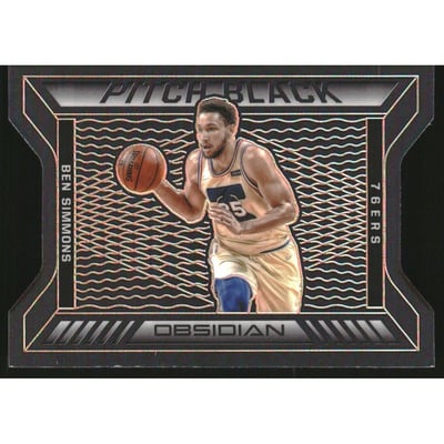 2020-21 Panini Obsidian Pitch Black Electric Etch Orange #14 Ben Simmons