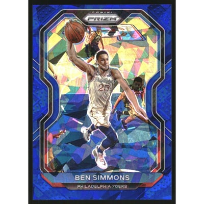 2020-21 Panini Prizm Prizms Blue Ice #125 Ben Simmons